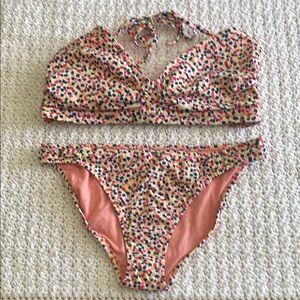 Multicolor Halter Bikini Set